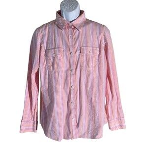 L.L. Bean Women's Long Sleeve Button Down Striped Shirt XL